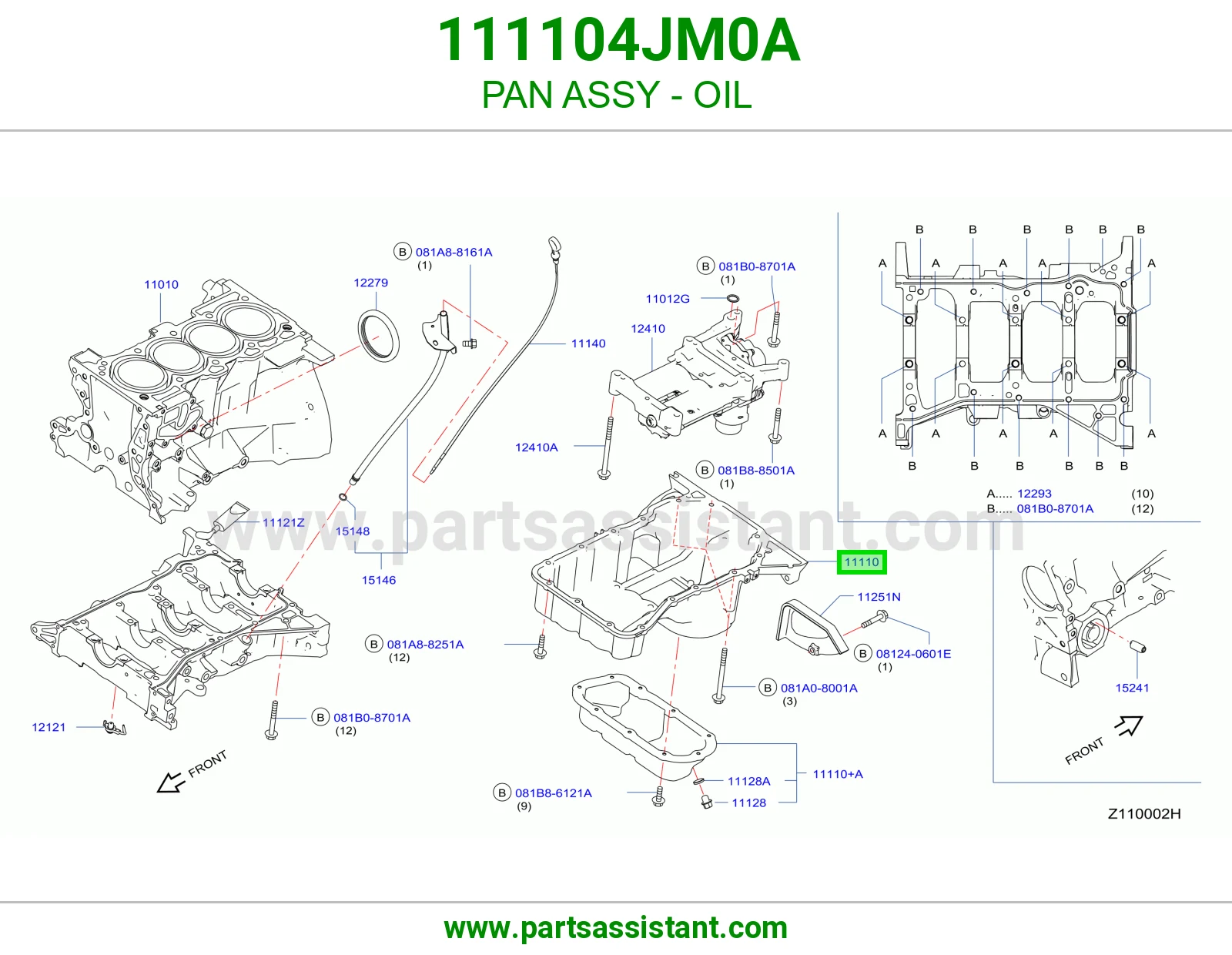 كرتير زيت مكينه تحت 111104JM0A