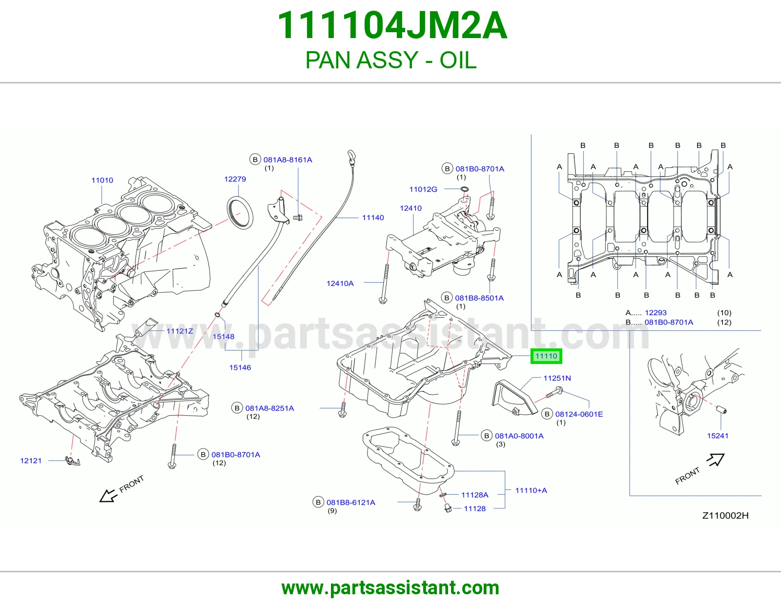 كرتير زيت مكينه تحت 111104JM2A