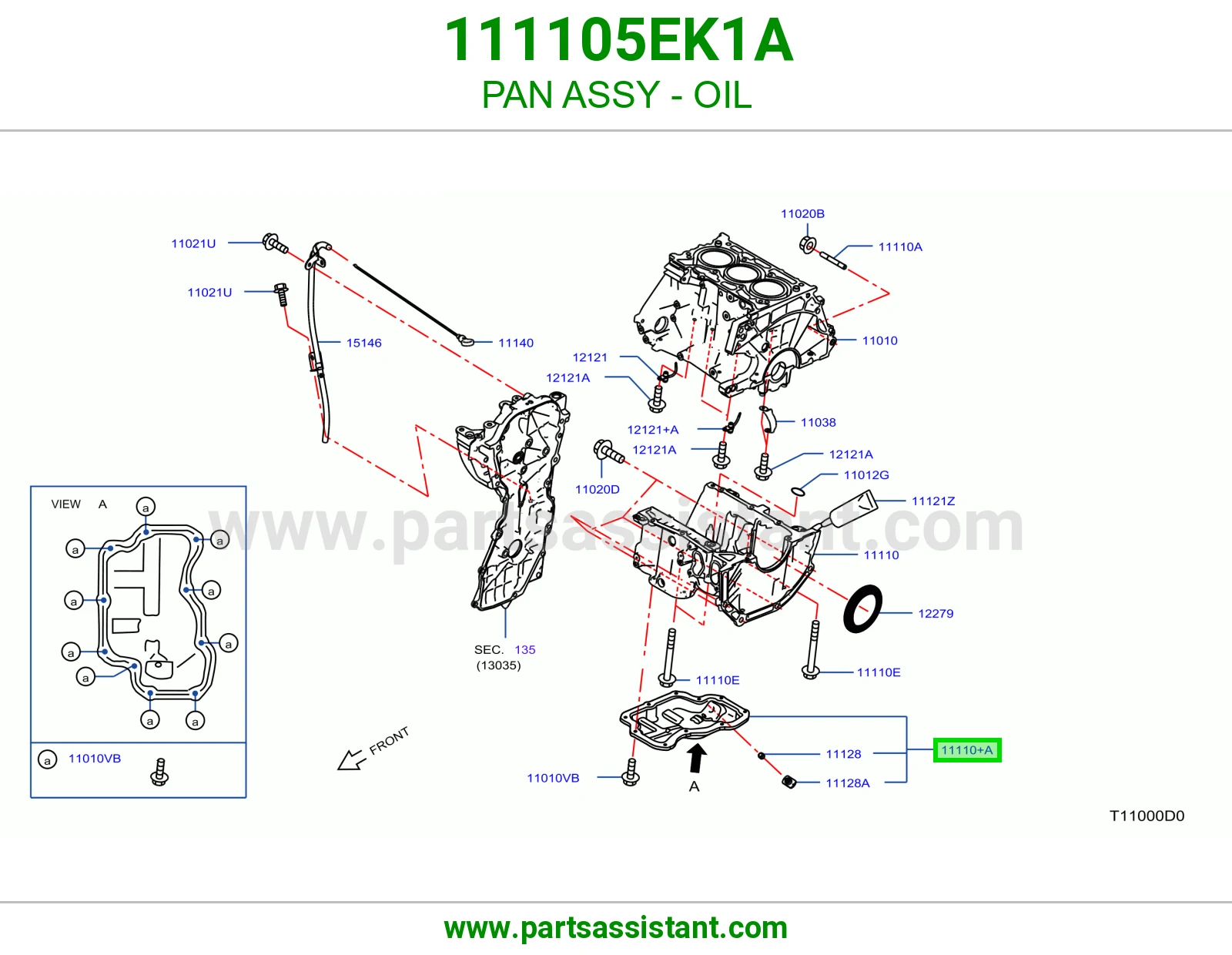 كرتير زيت مكينه المنيوم 111105EK1A
