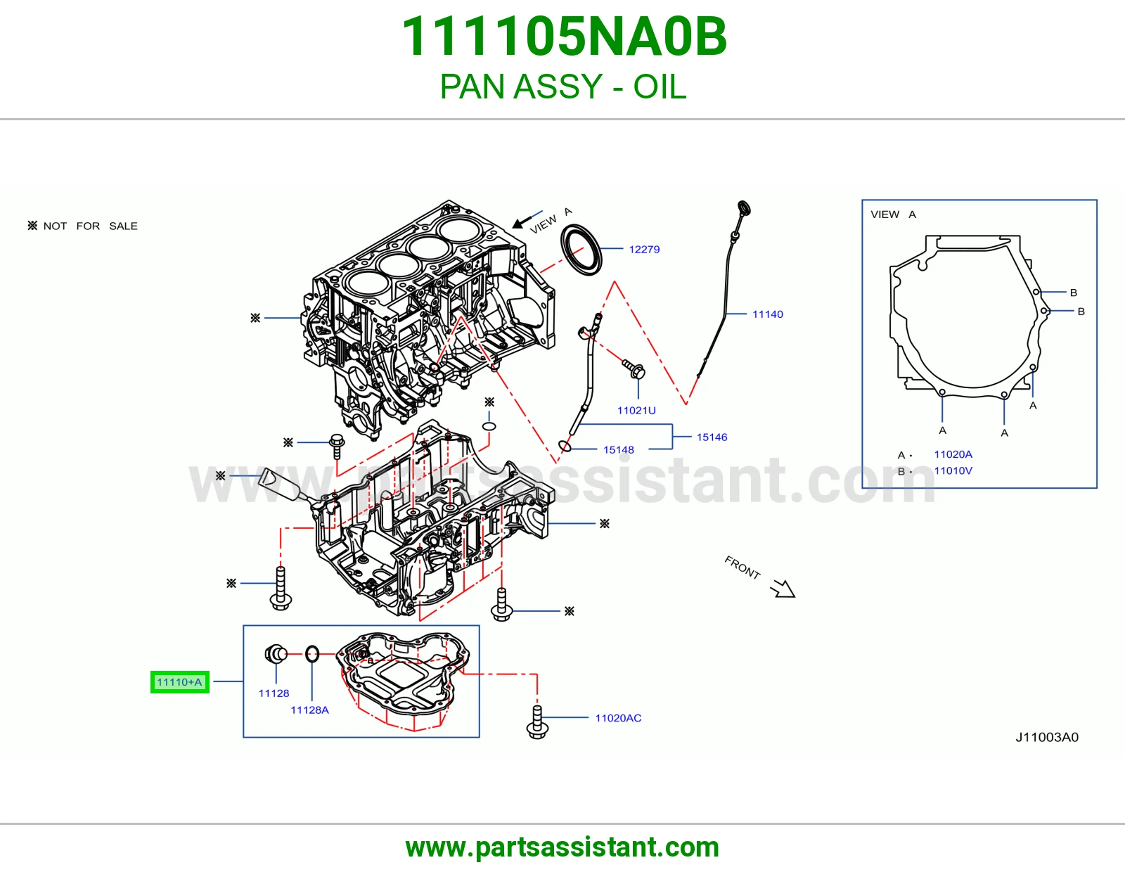كرتير زيت مكينه المنيوم 111105NA0B