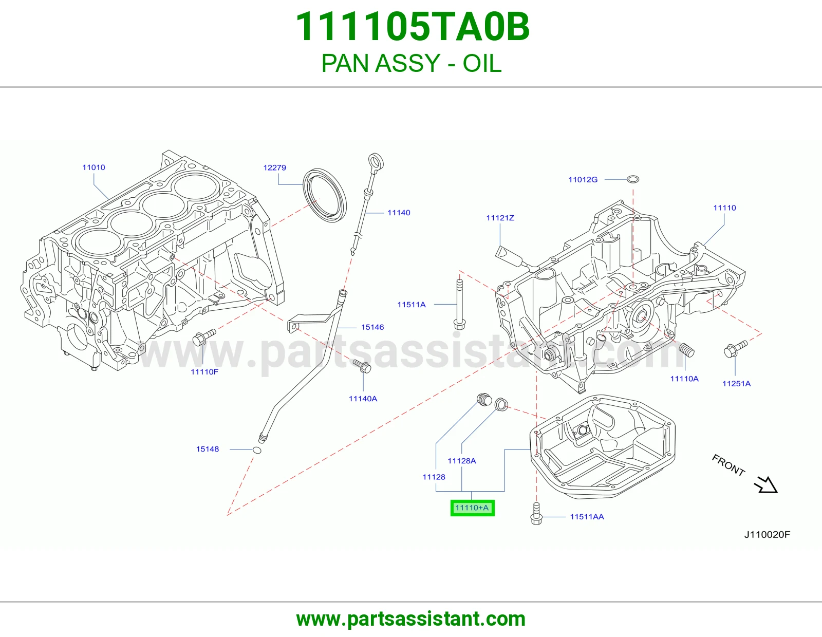 كرتير زيت مكينه المنيوم 111105TA0B