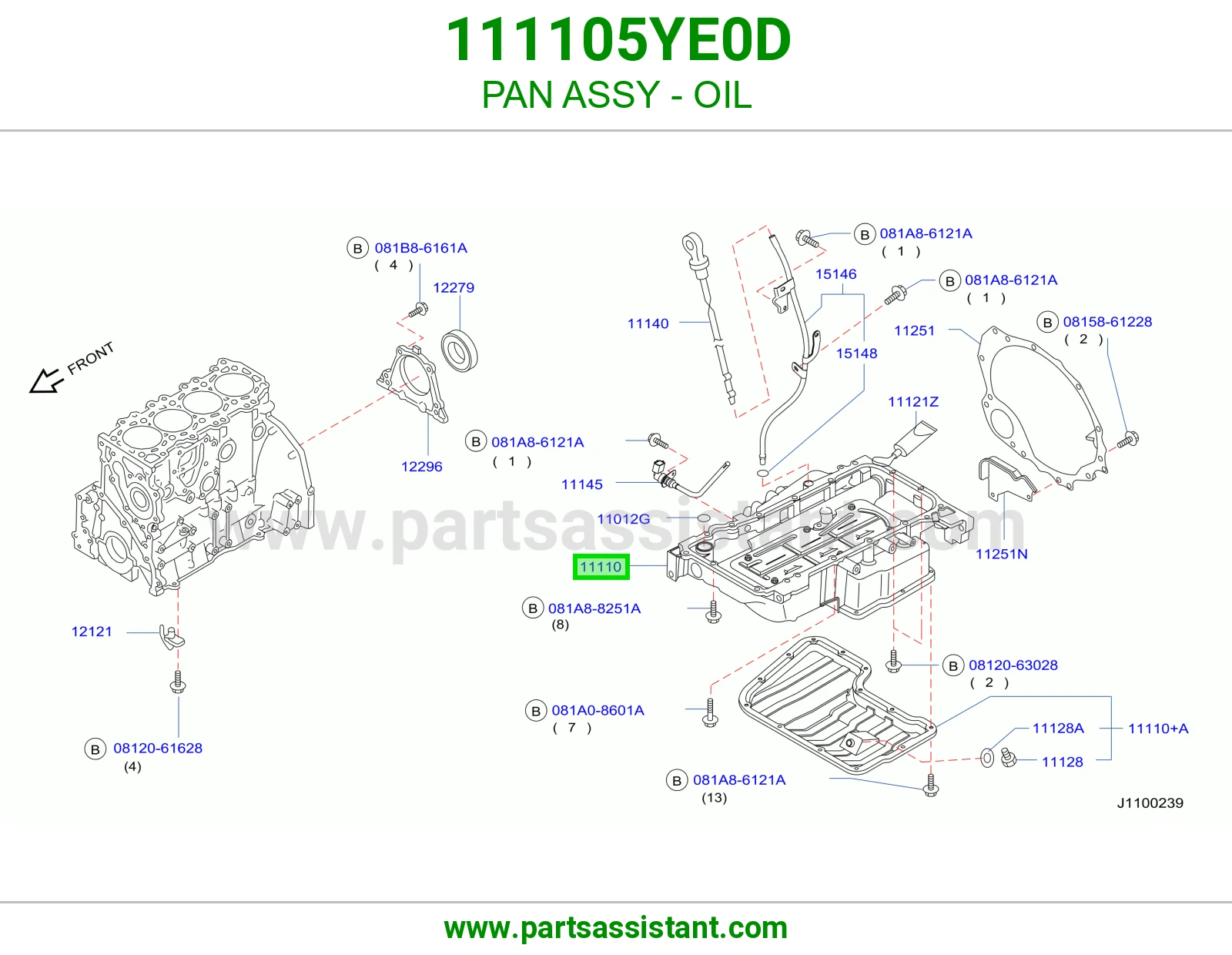 كرتير زيت مكينه تحت 111105YE0D