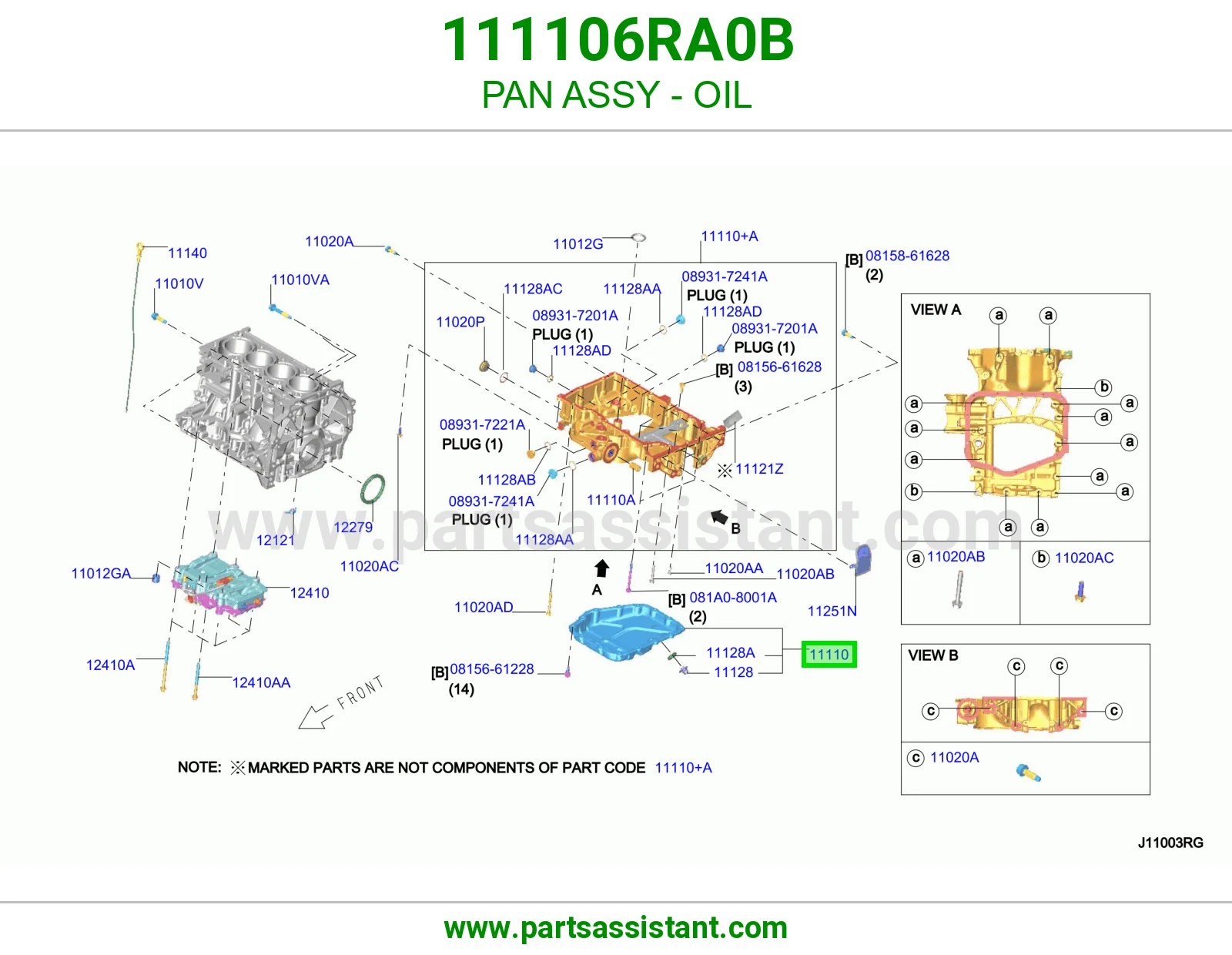 كرتير زيت مكينه تحت 111106RA0B