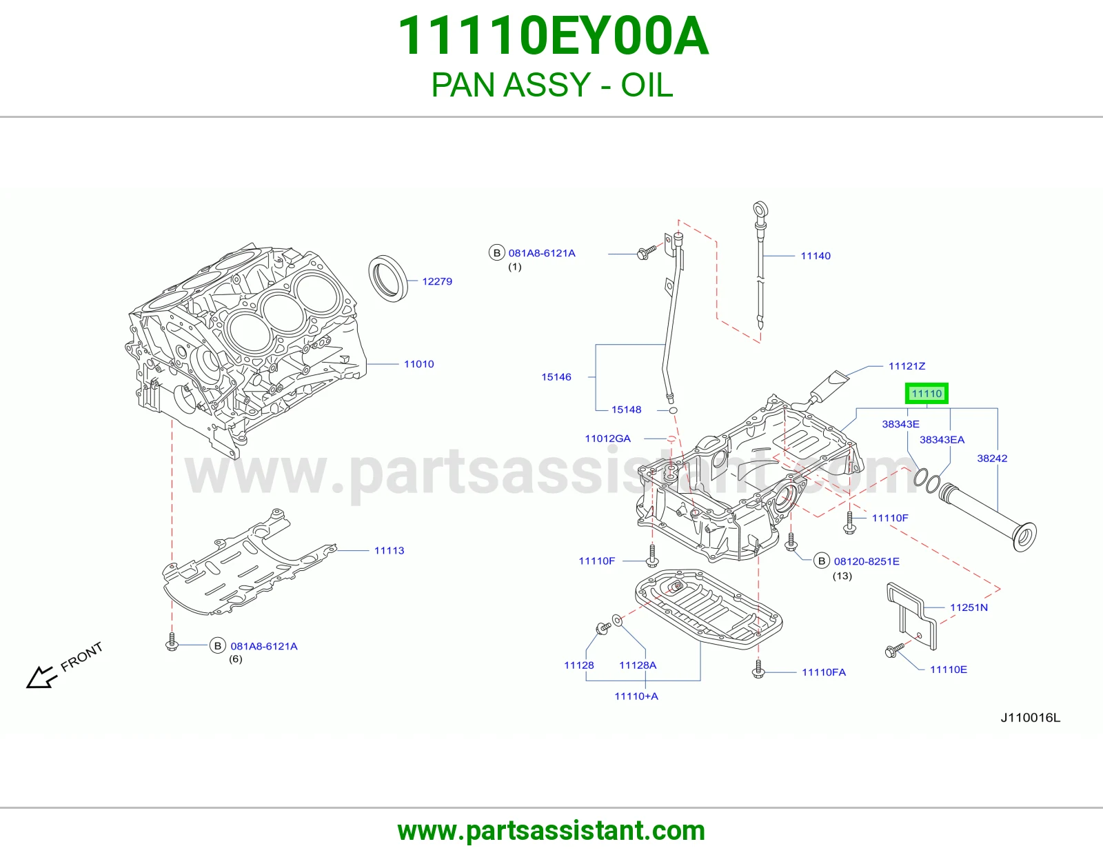 PAN ASSY - OIL 11110EY00A