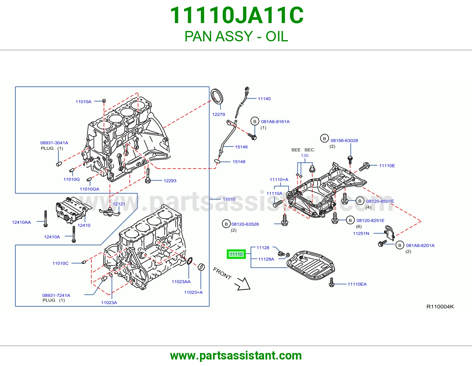 PAN ASSY - OIL 11110JA11C