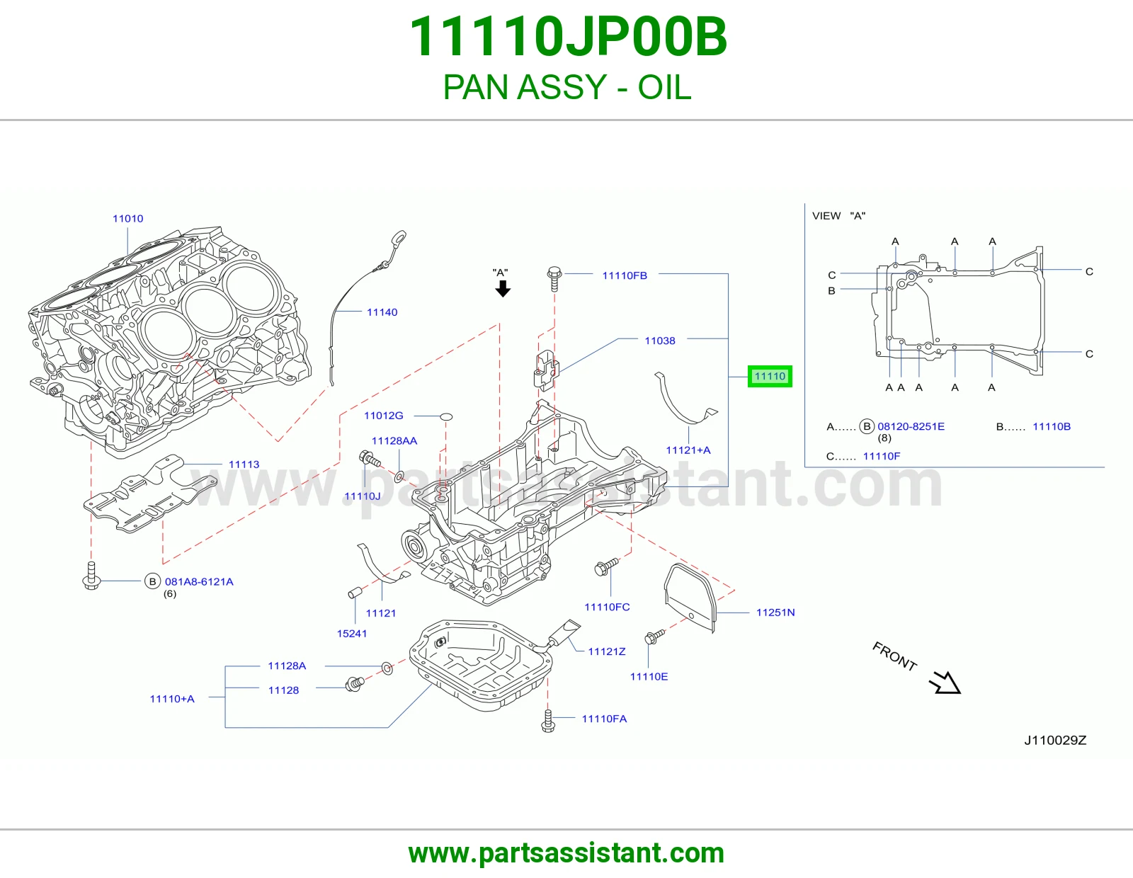 كرتير زيت مكينه تحت 11110JP00B