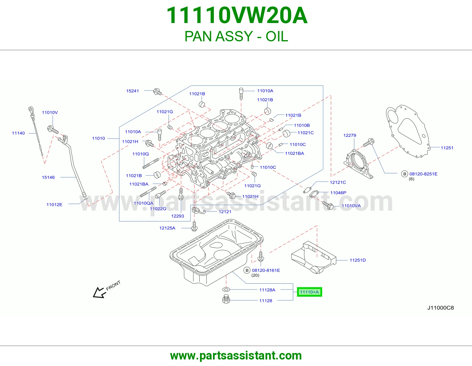 كرتير زيت مكينه المنيوم 11110VW20A