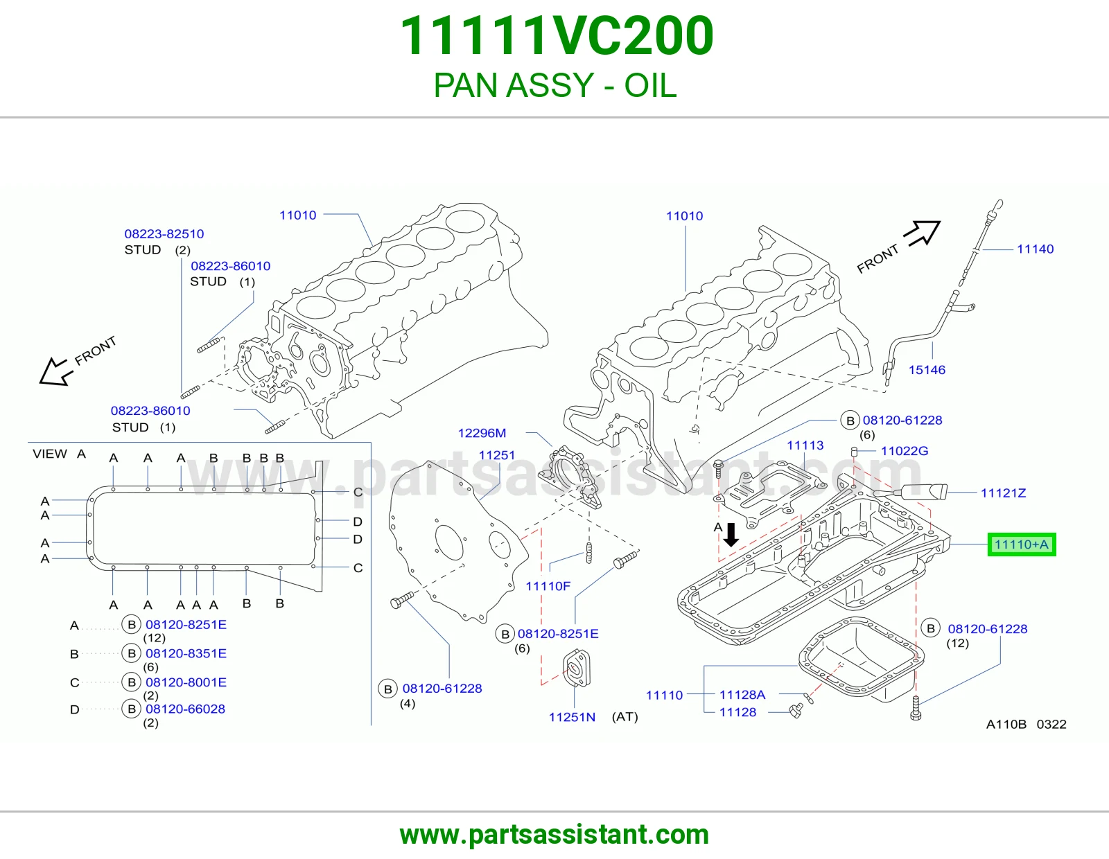 PAN ASSY - OIL 11111VC200