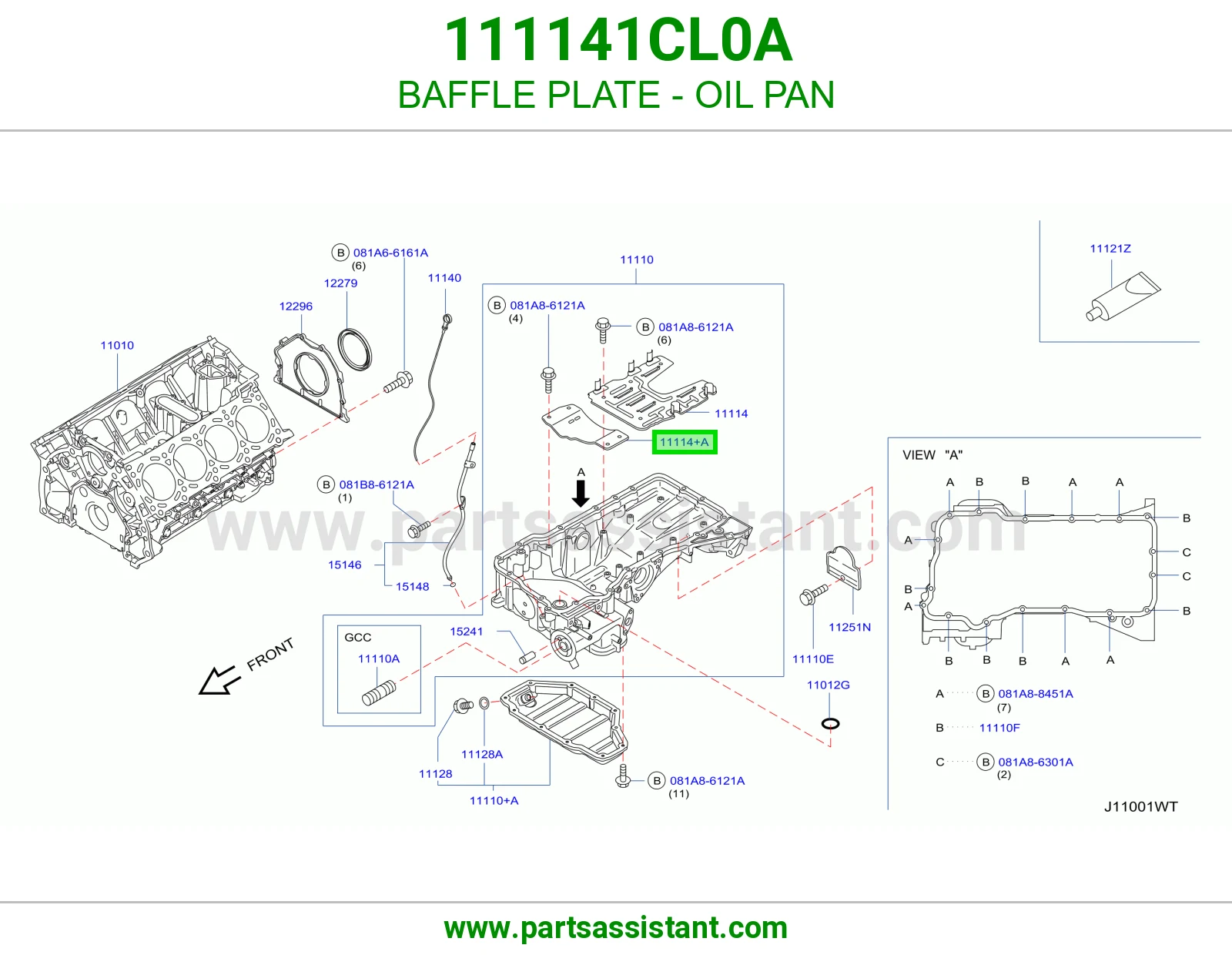 صاج حاجز كرتير زيت 111141CL0A