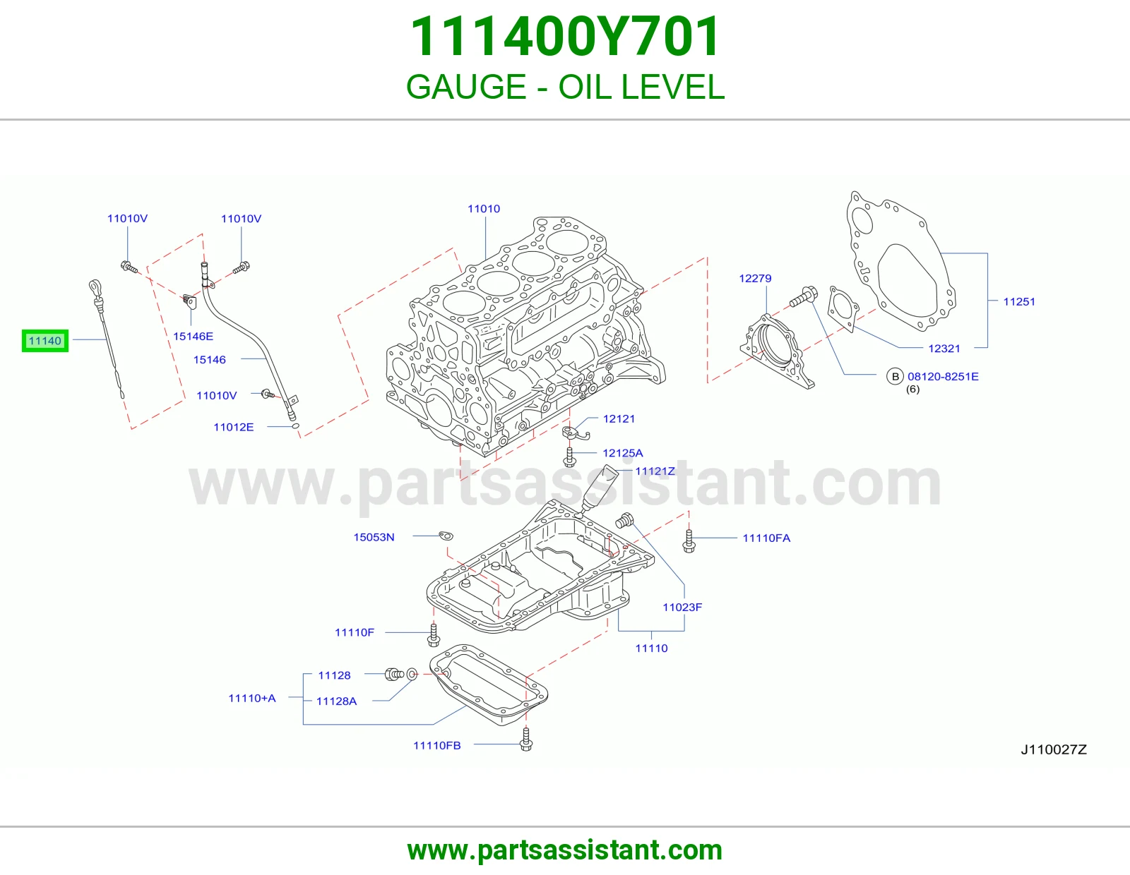 عيار زيت مكينه 111400Y701