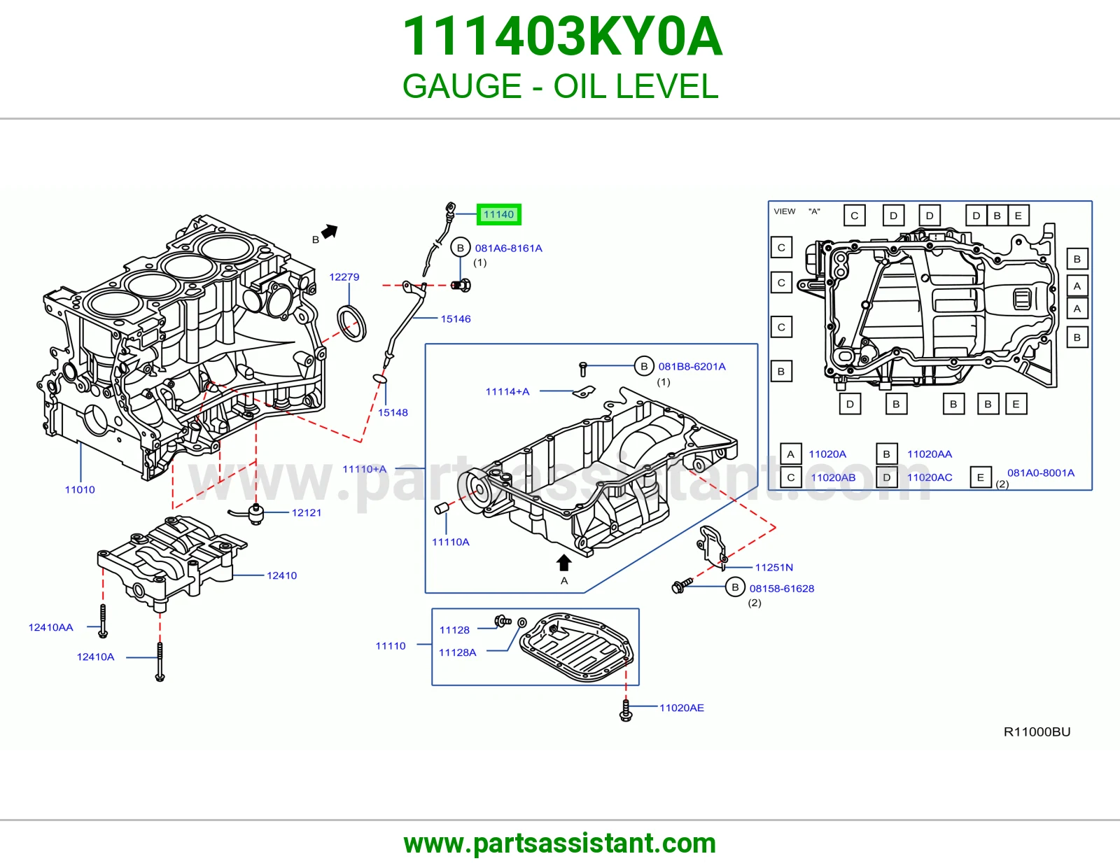 عيار زيت مكينه 111403KY0A