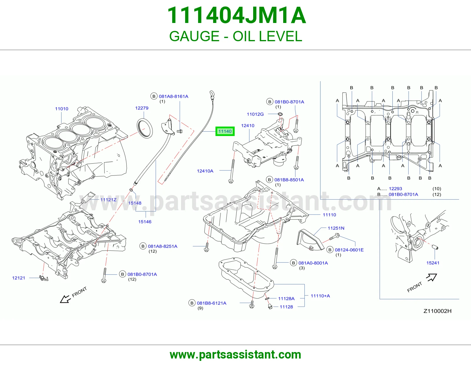 عيار زيت مكينه 111404JM1A