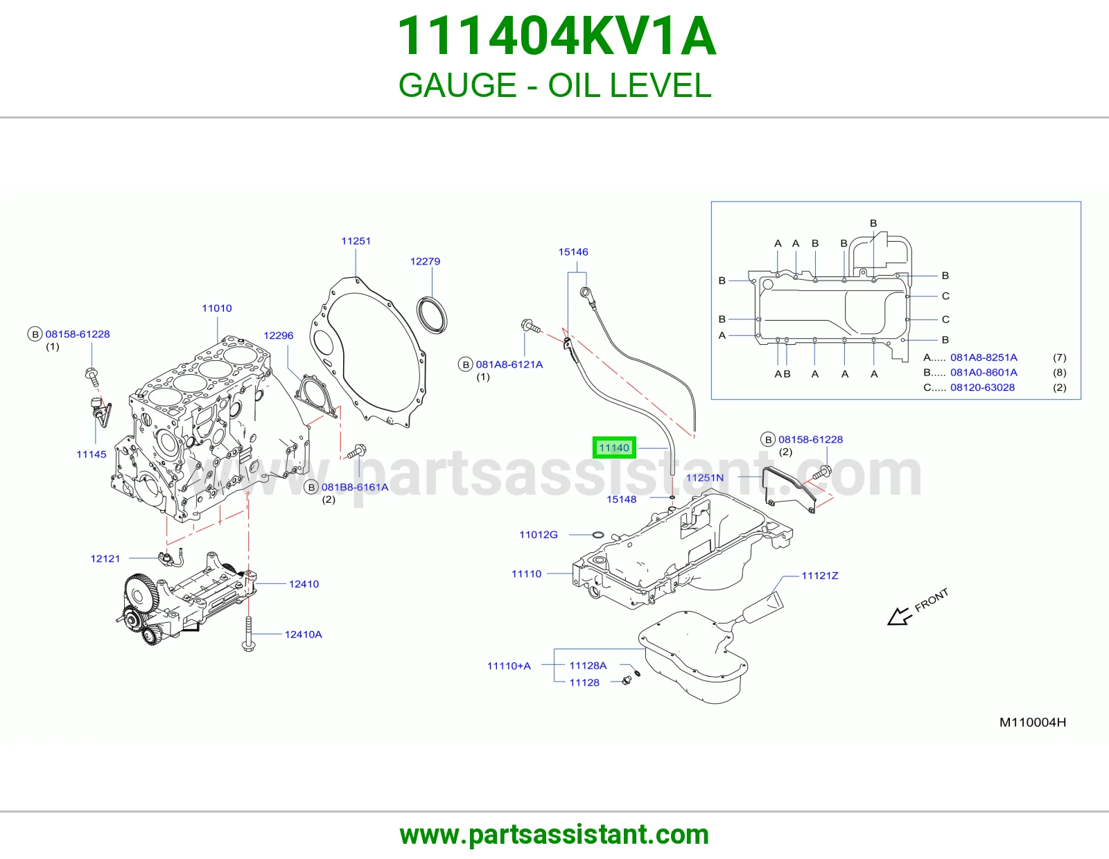 عيار زيت مكينه 111404KV1A
