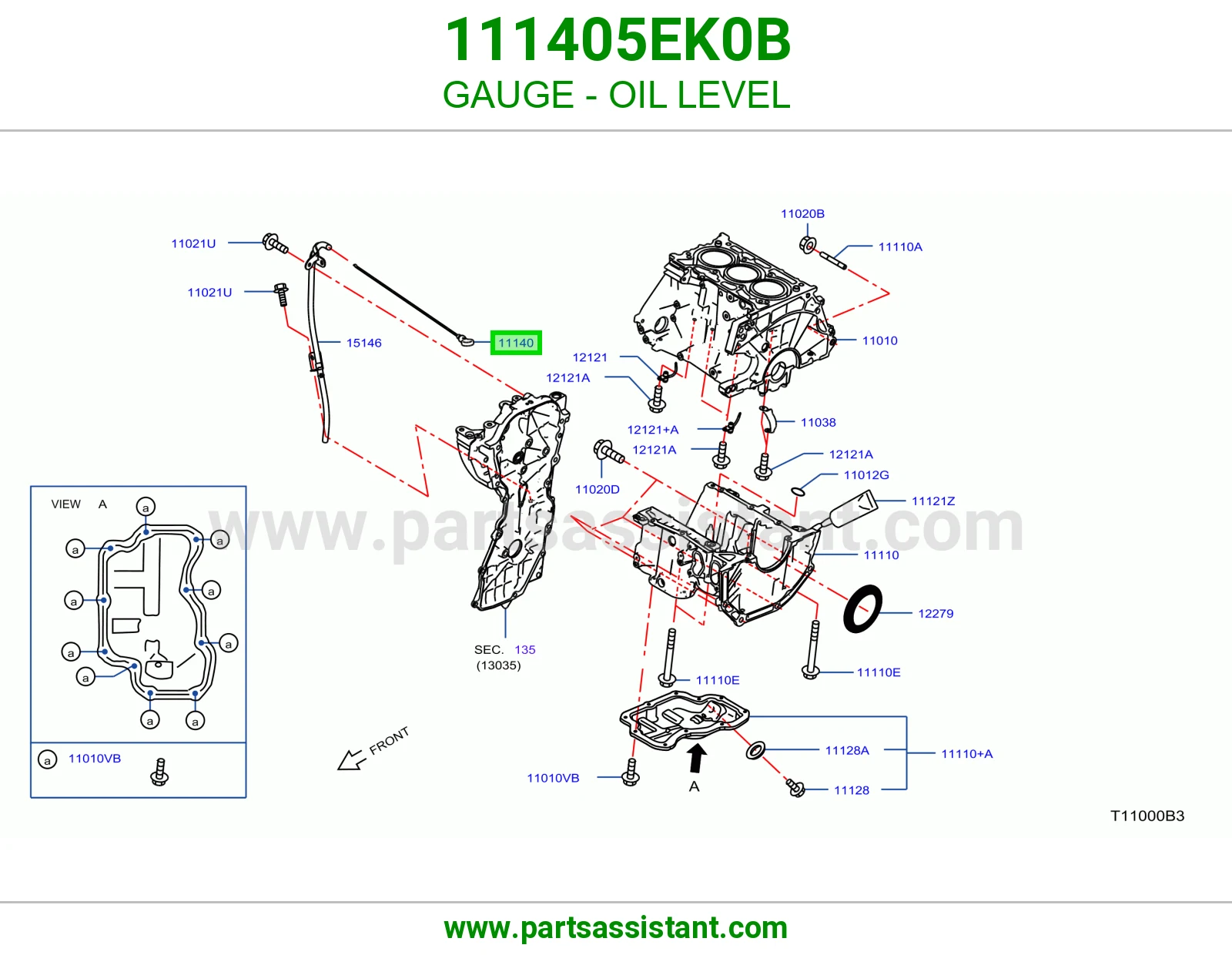عيار زيت مكينه 111405EK0B