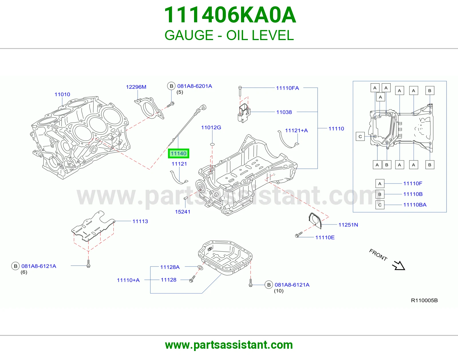 عيار زيت مكينه 111406KA0A