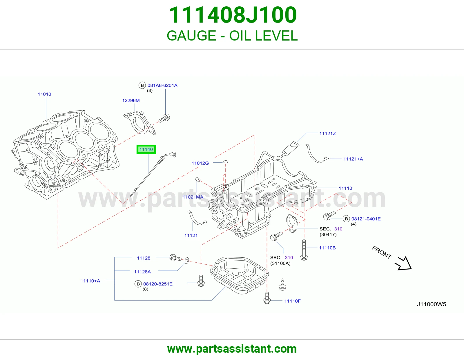 عيار زيت مكينه 111408J100