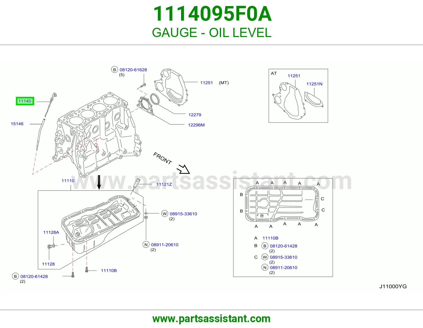 عيار زيت مكينه 1114095F0A