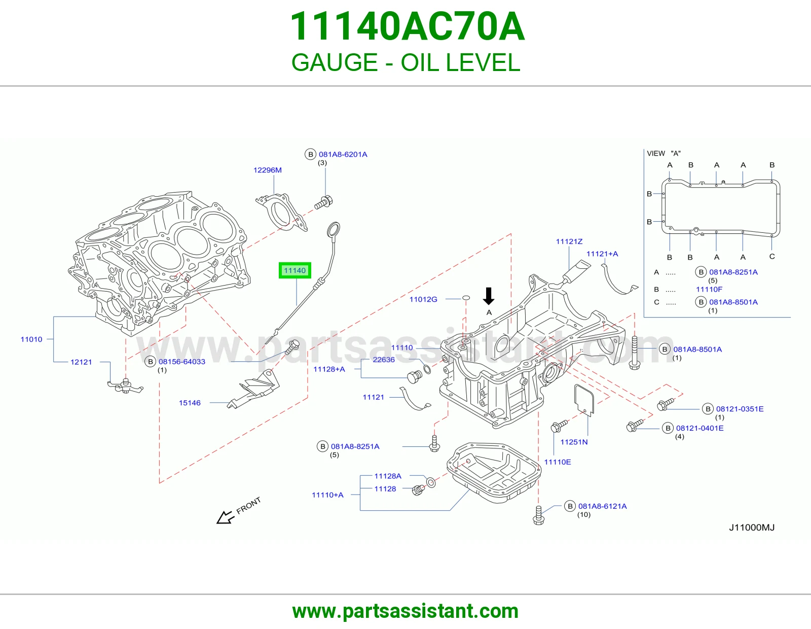 عيار زيت مكينه 11140AC70A