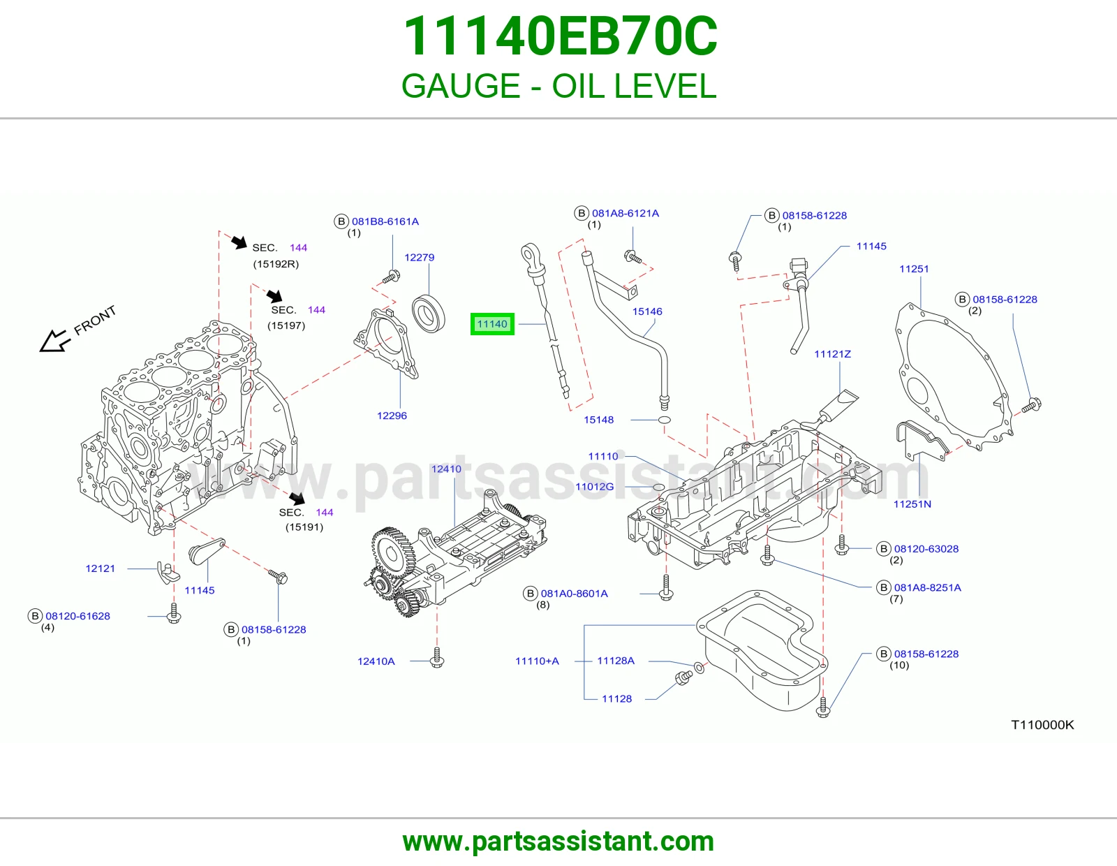 عيار زيت مكينه 11140EB70C