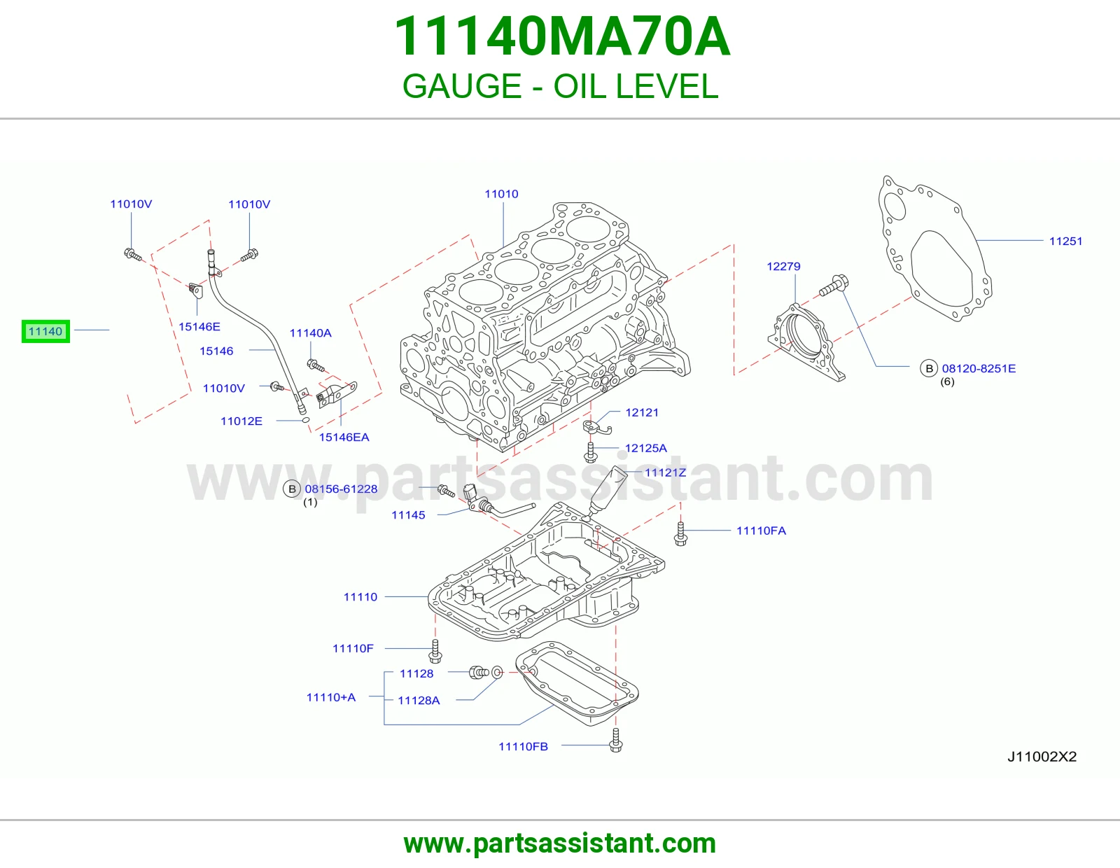 عيار زيت مكينه 11140MA70A