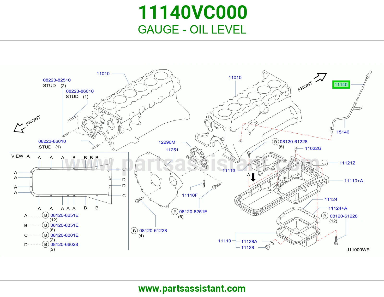 عيار زيت مكينه 11140VC000