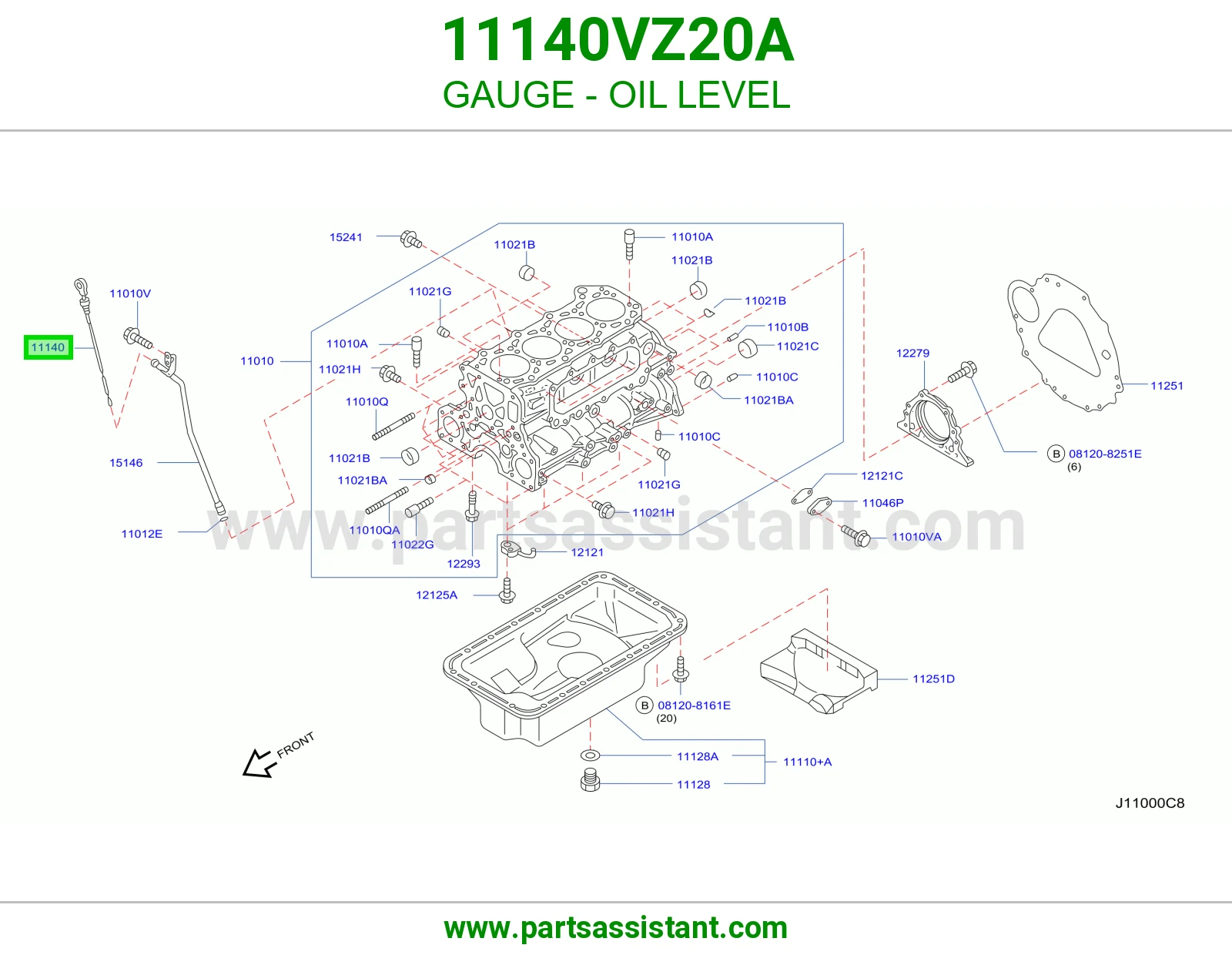 عيار زيت مكينه 11140VZ20A
