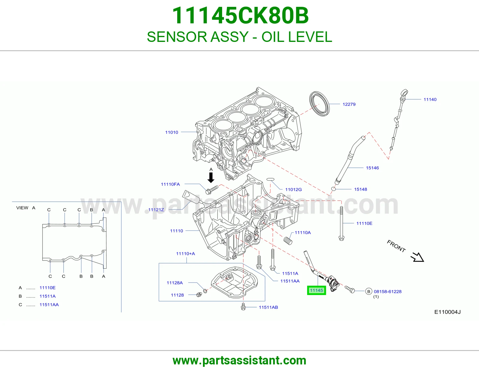 حساس كرتير زيت مكينه 11145CK80B