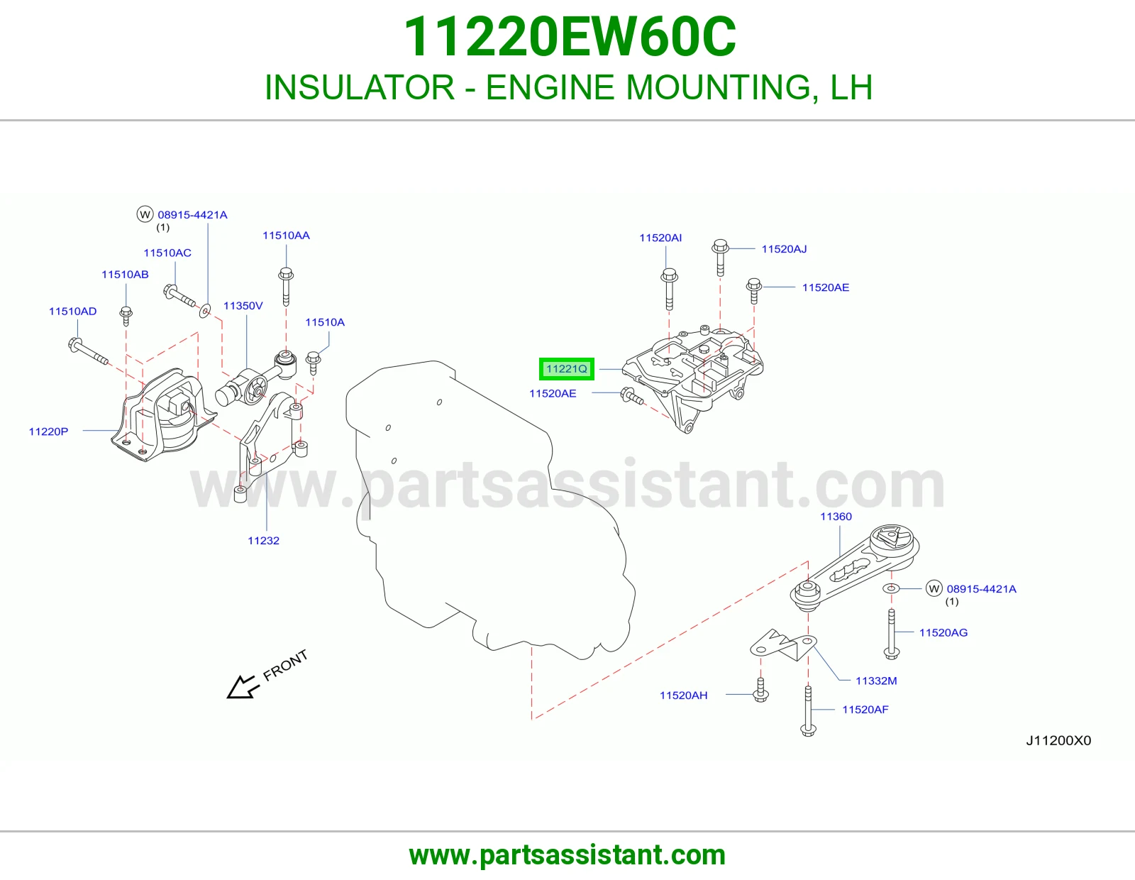 INSULATOR - ENGINE MOUNTING, LH 11220EW60C