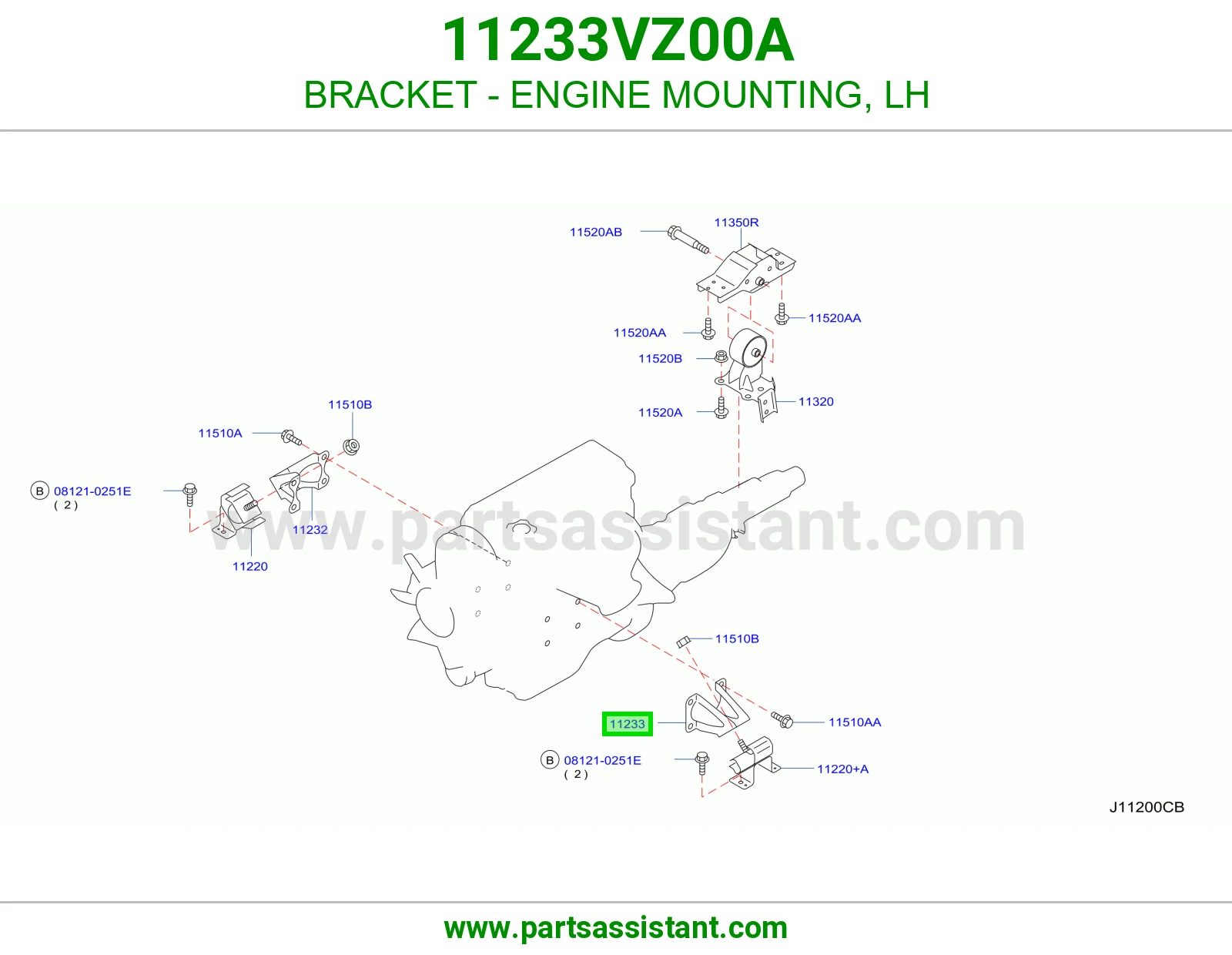 BRACKET - ENGINE MOUNTING, LH 11233VZ00A