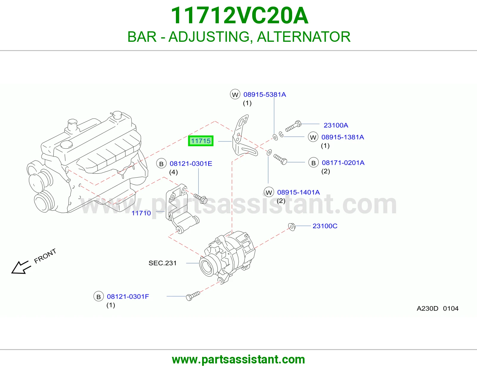 ميزانيه كرسي دينمو كهرب 11712VC20A