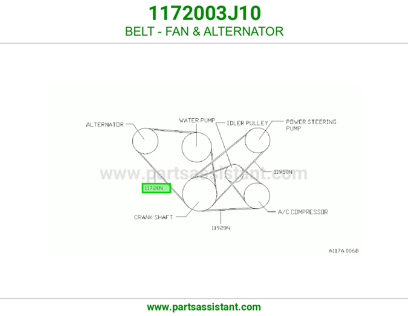 BELT - FAN & ALTERNATOR 1172003J10