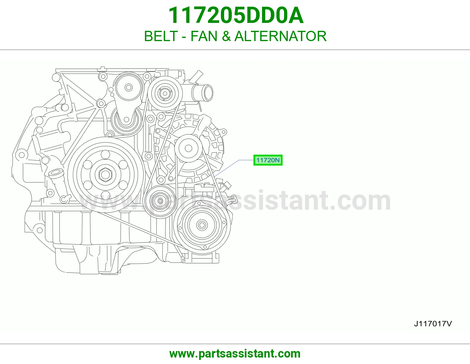 سير مروحه مكينه و دينمو 117205DD0A