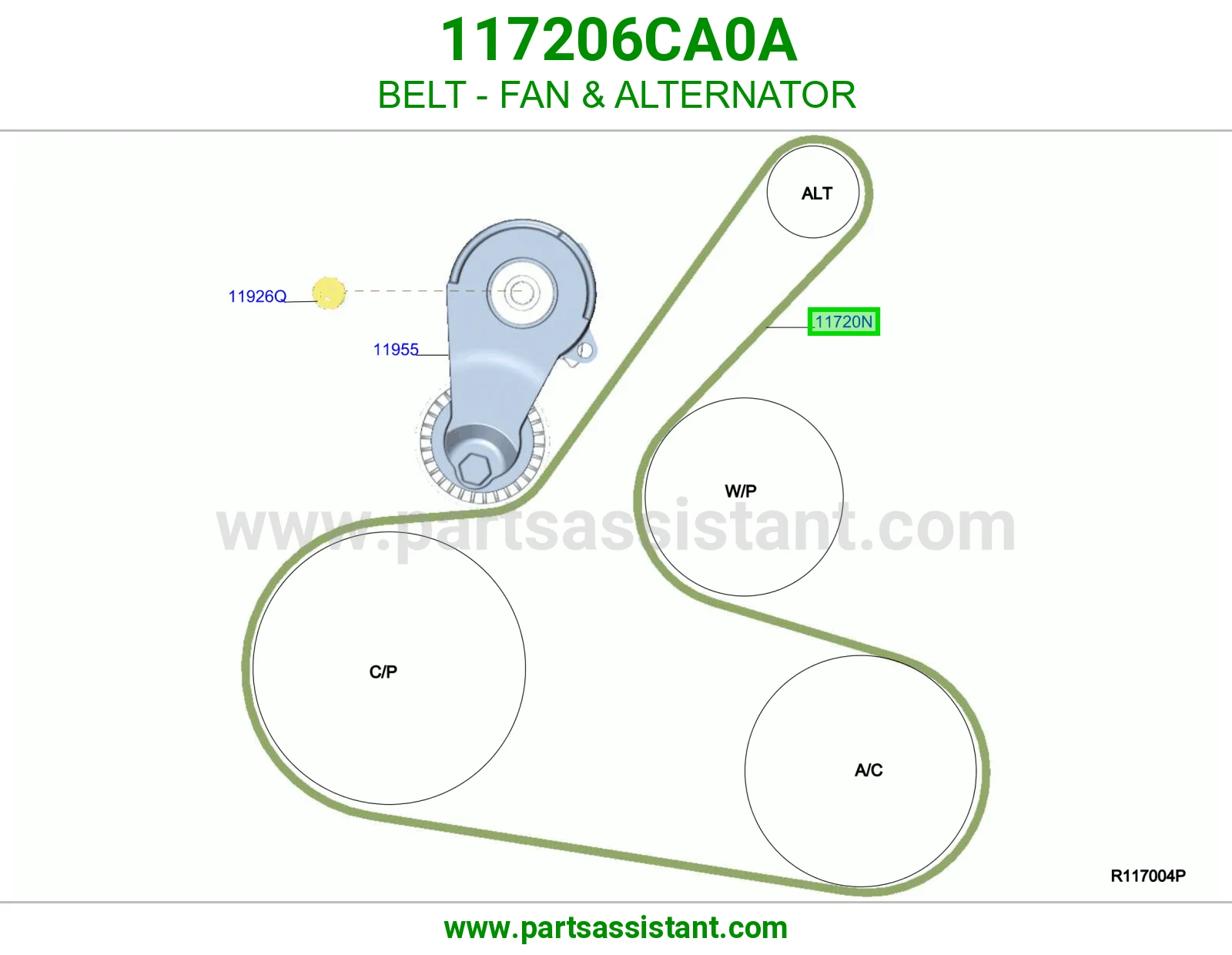 سير مروحه مكينه و دينمو 117206CA0A