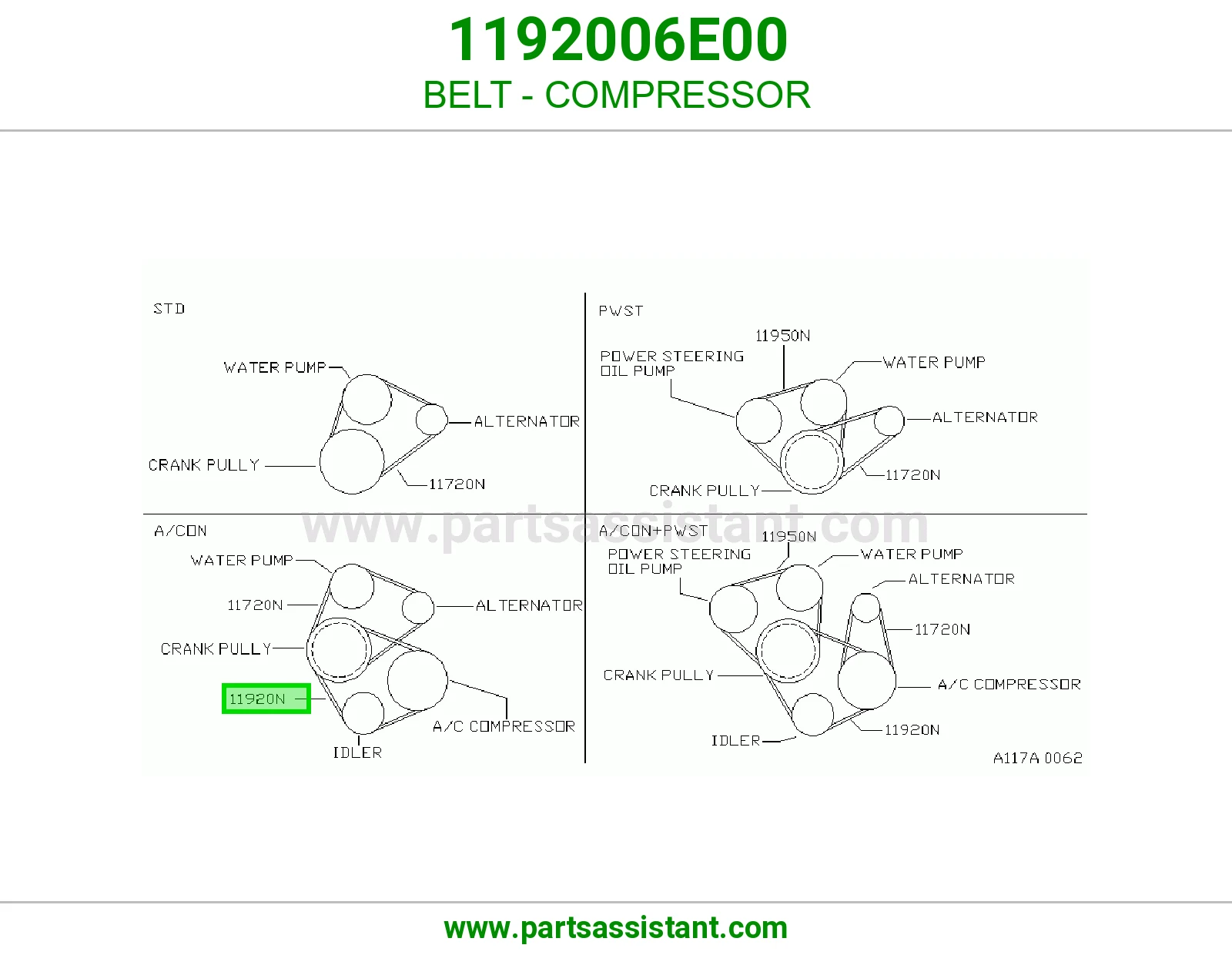 BELT - COMPRESSOR 1192006E00