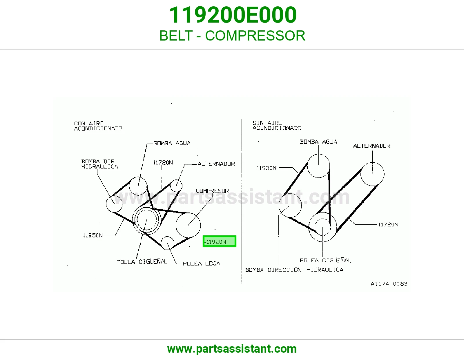 BELT - COMPRESSOR 119200E000