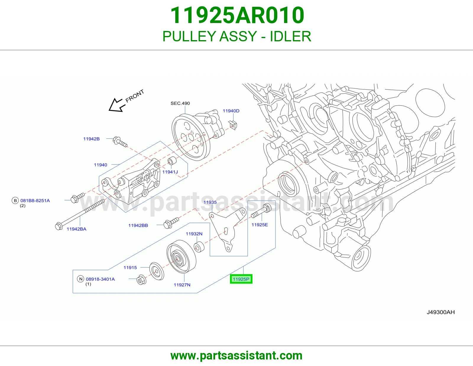 PULLEY ASSY - IDLER 11925AR010