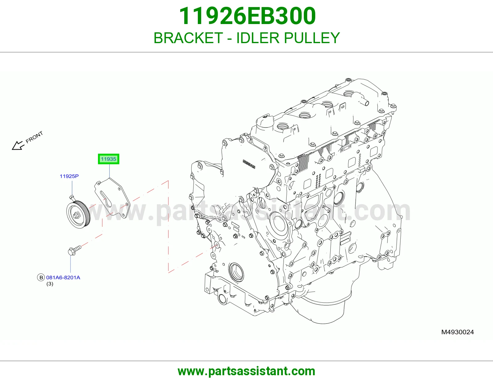 BRACKET - IDLER PULLEY 11926EB300