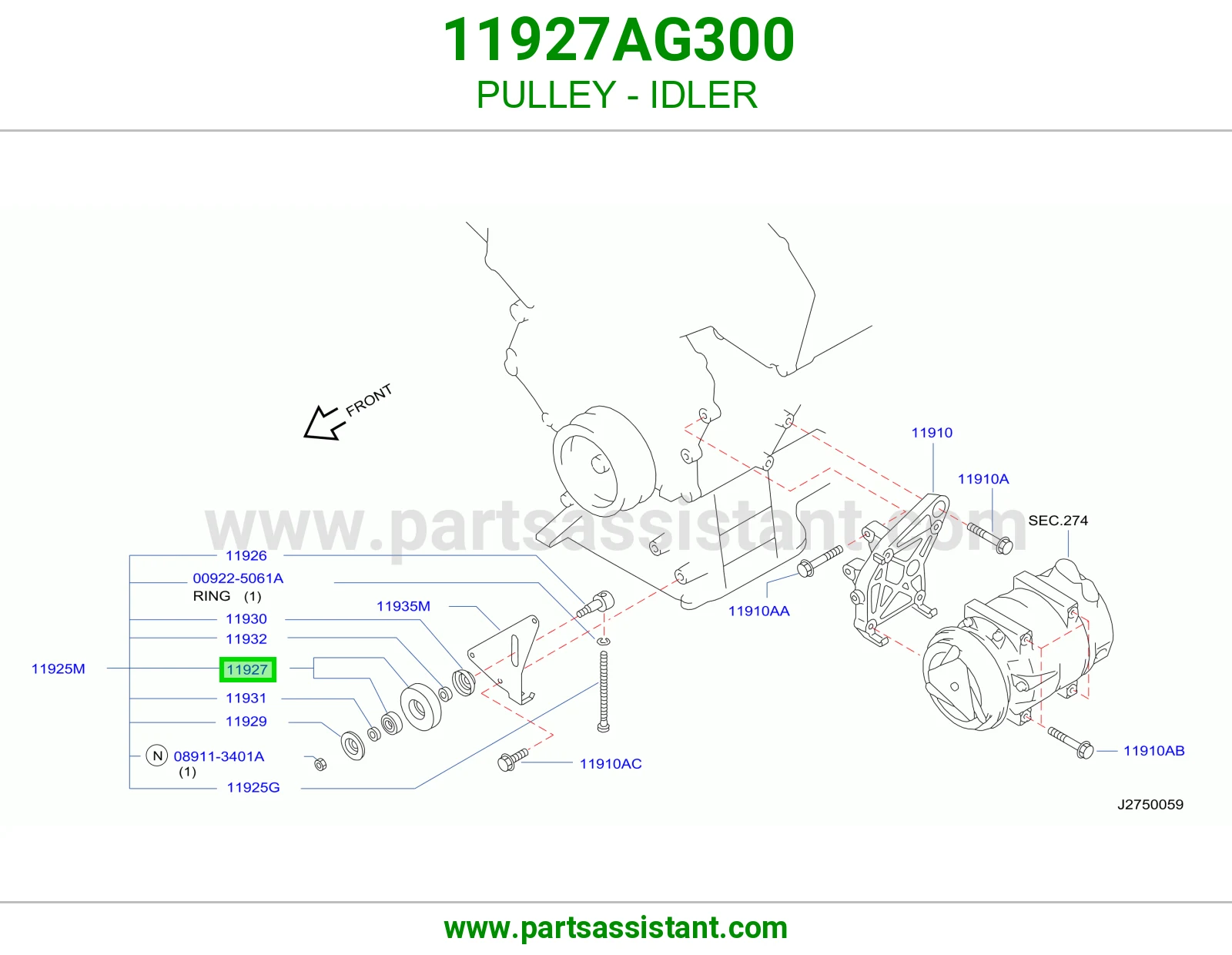 PULLEY - IDLER 11927AG300
