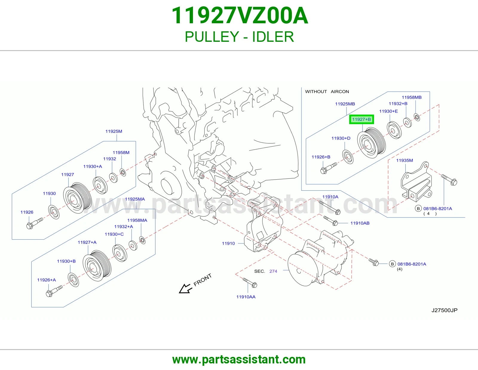 بكرة وسيط 11927VZ00A