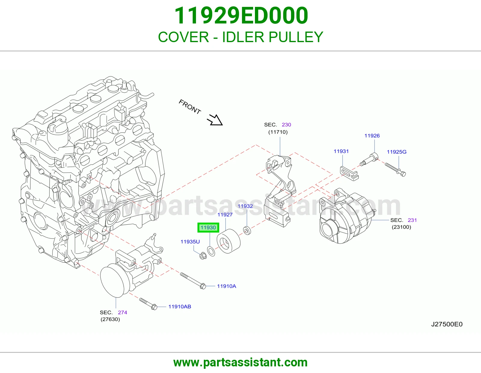 غطا بكرة ايدلر 11929ED000