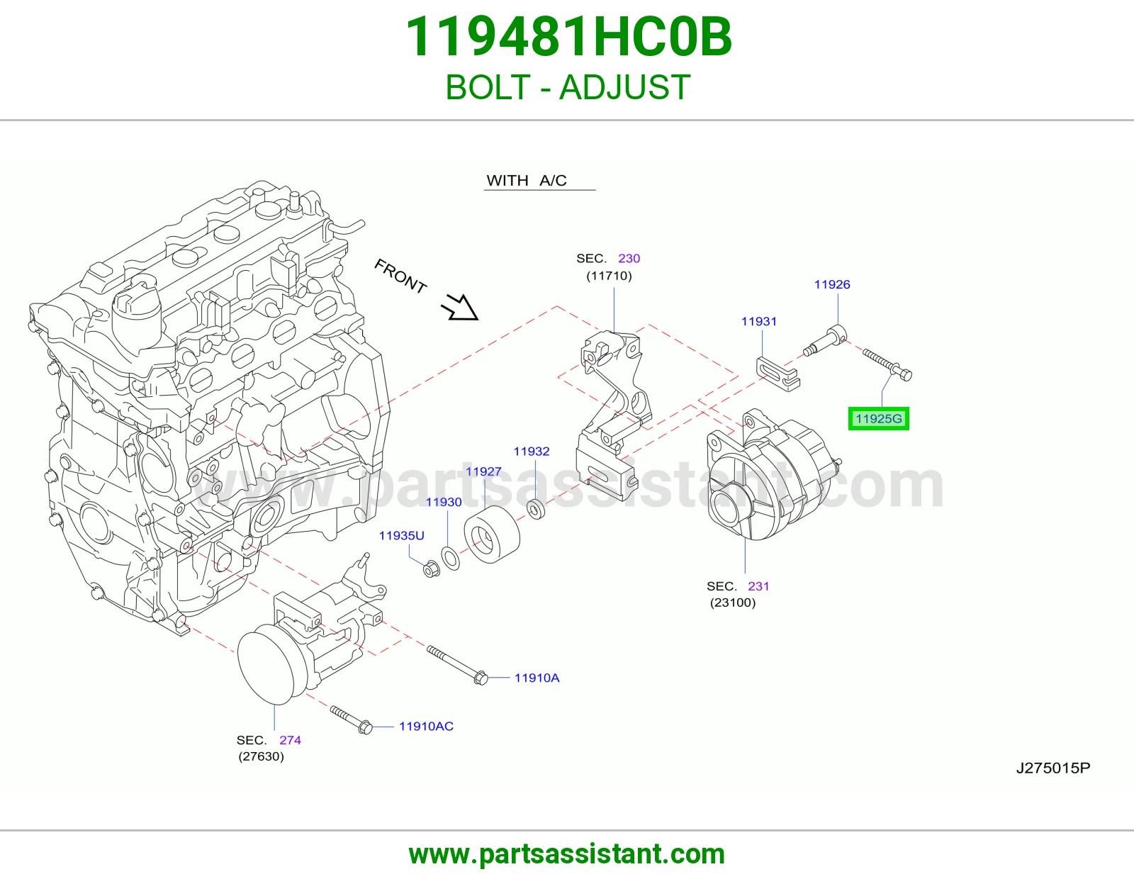 مسمار ضبط 119481HC0B