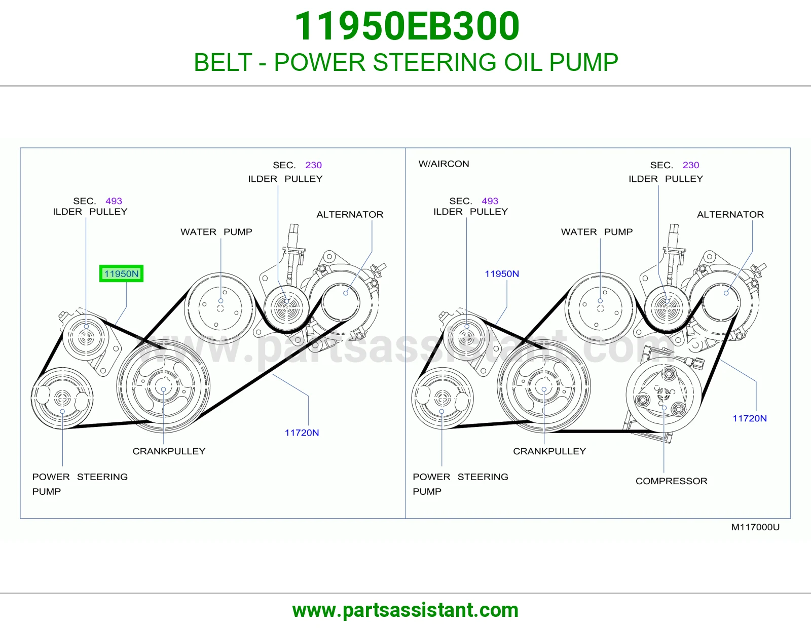 BELT - POWER STEERING OIL PUMP 11950EB300