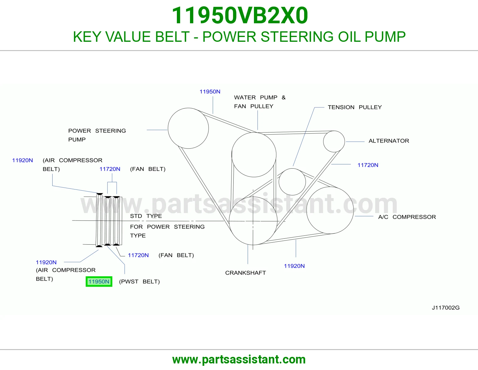 سير علبه دركسون 11950VB2X0