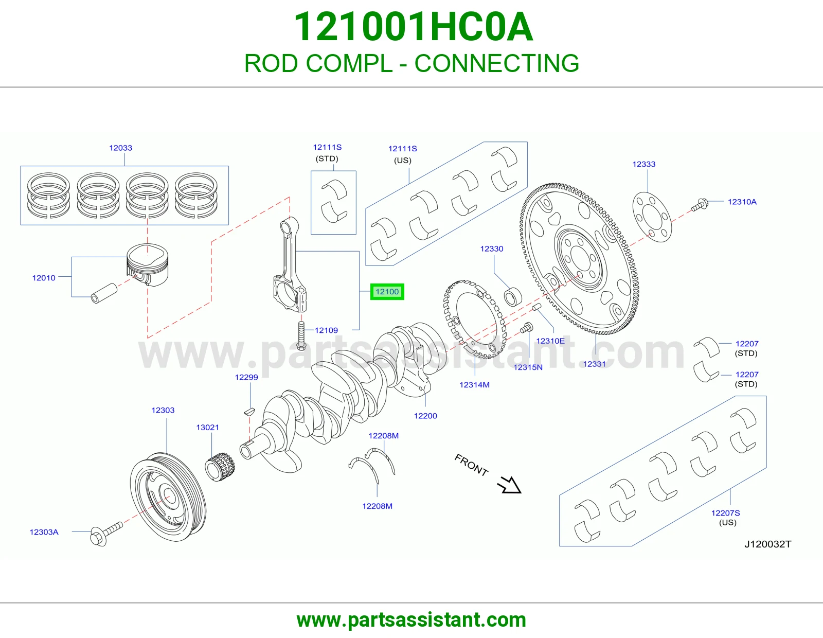 ذراع بستم مكينه 121001HC0A