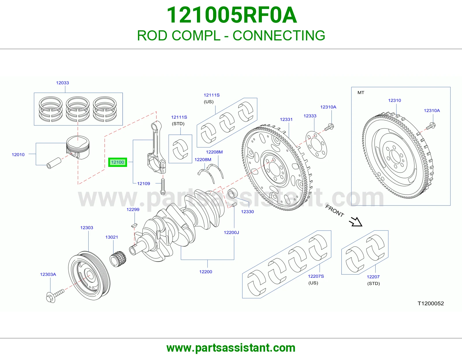 ذراع بستم مكينه 121005RF0A