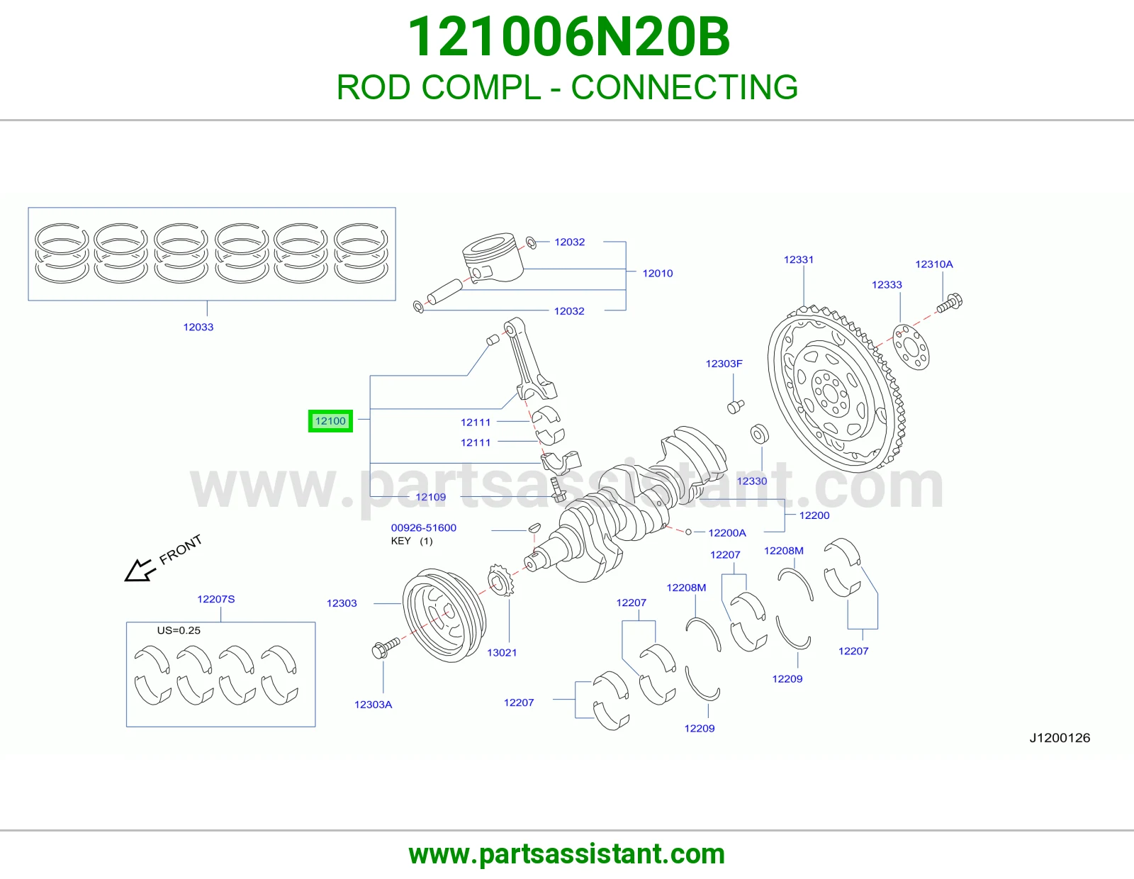 ذراع بستم مكينه 121006N20B