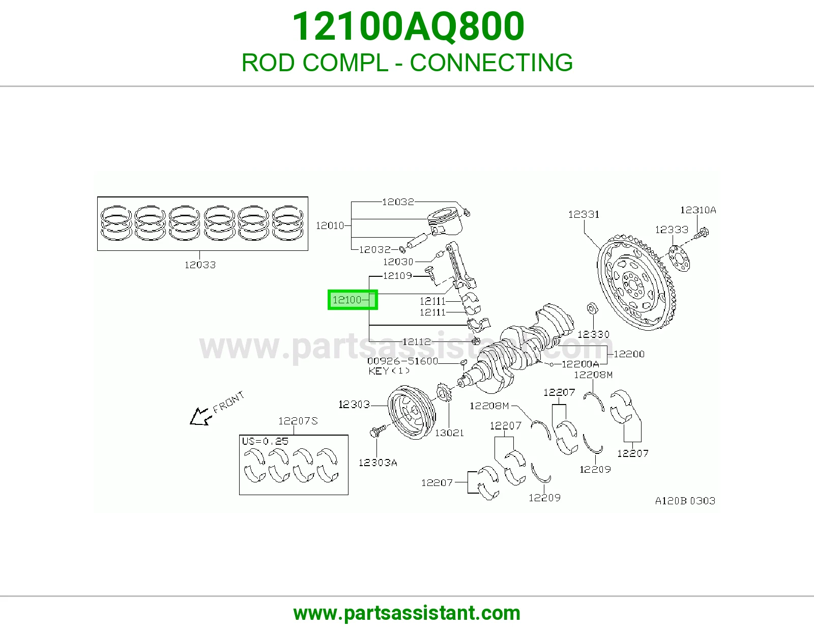 ROD COMPL - CONNECTING 12100AQ800