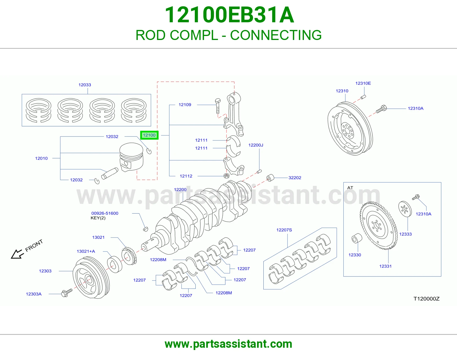 ROD COMPL - CONNECTING 12100EB31A