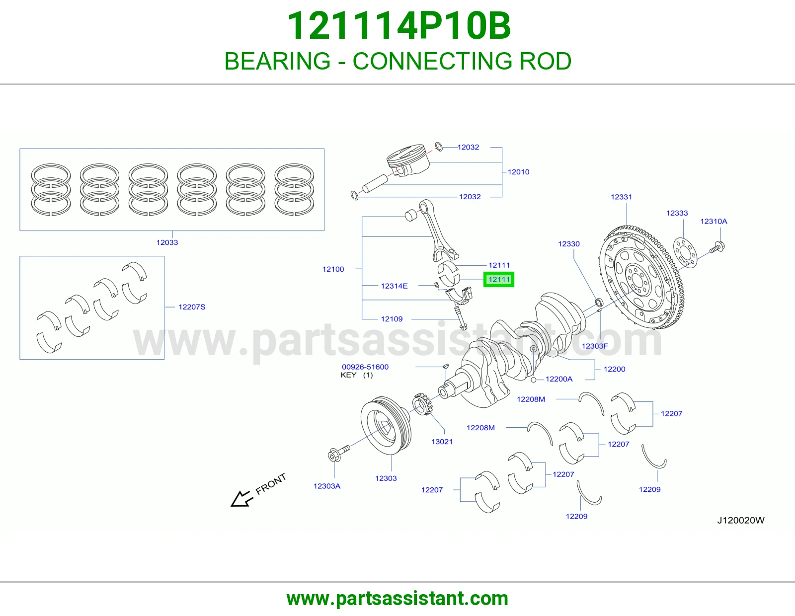 BEARING - CONNECTING ROD 121114P10B