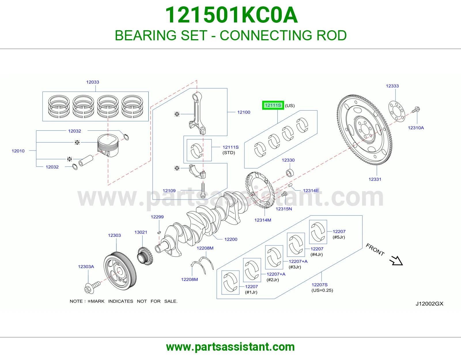 BEARING SET - CONNECTING ROD 121501KC0A